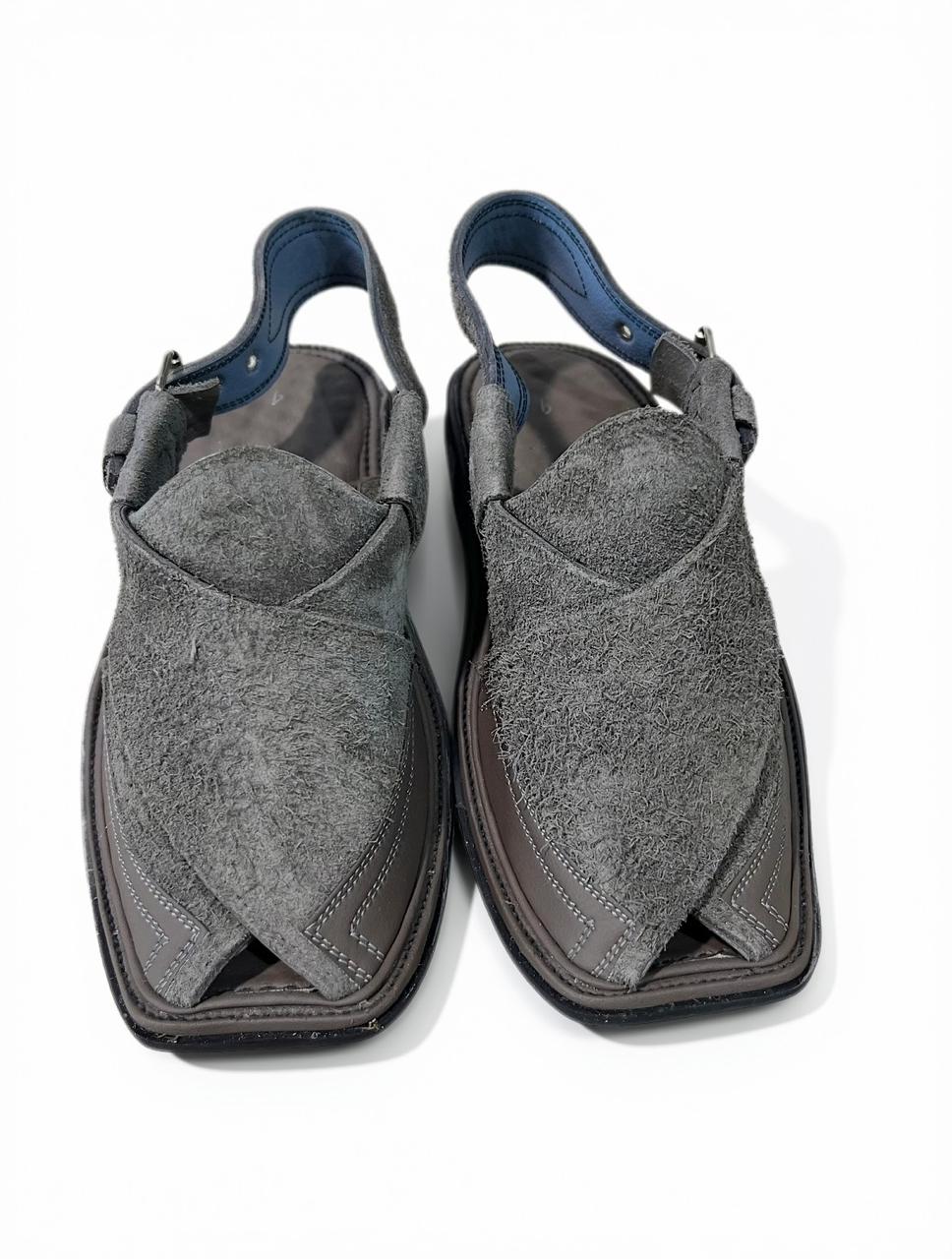 Gray Suede Peshawari Chappal