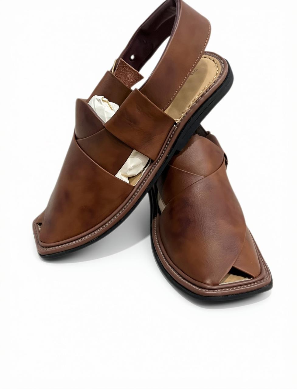 Tan Brown Smart Zalmi Peshawari Chappal