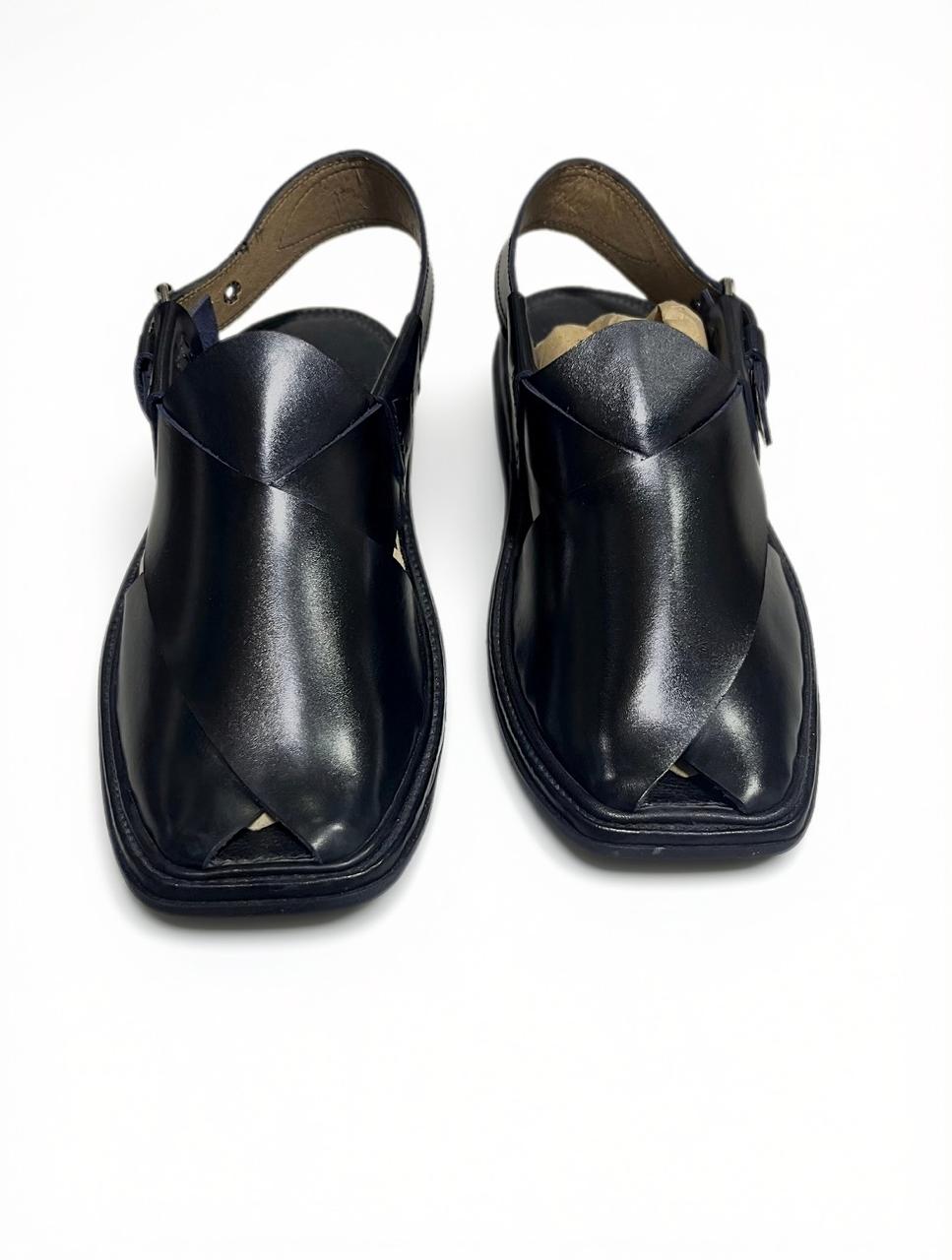 Black Gol T Peshawari Chappal