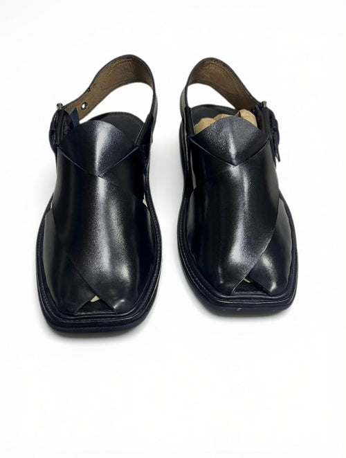 Black Gol T Peshawari Chappal