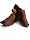 Chocolate Brown Takidar Peshawari Chappal