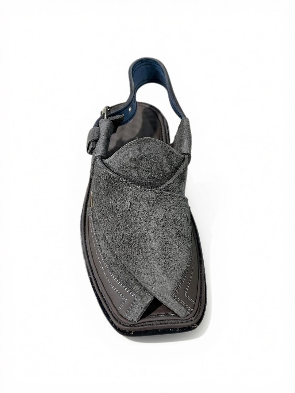 Gray Suede Peshawari Chappal