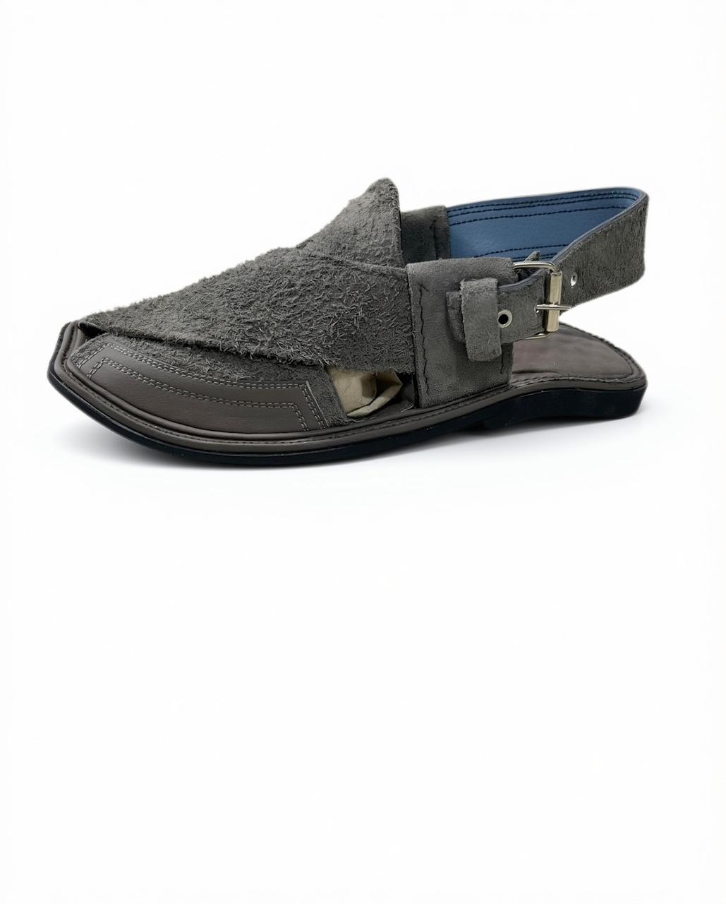 Gray Suede Peshawari Chappal