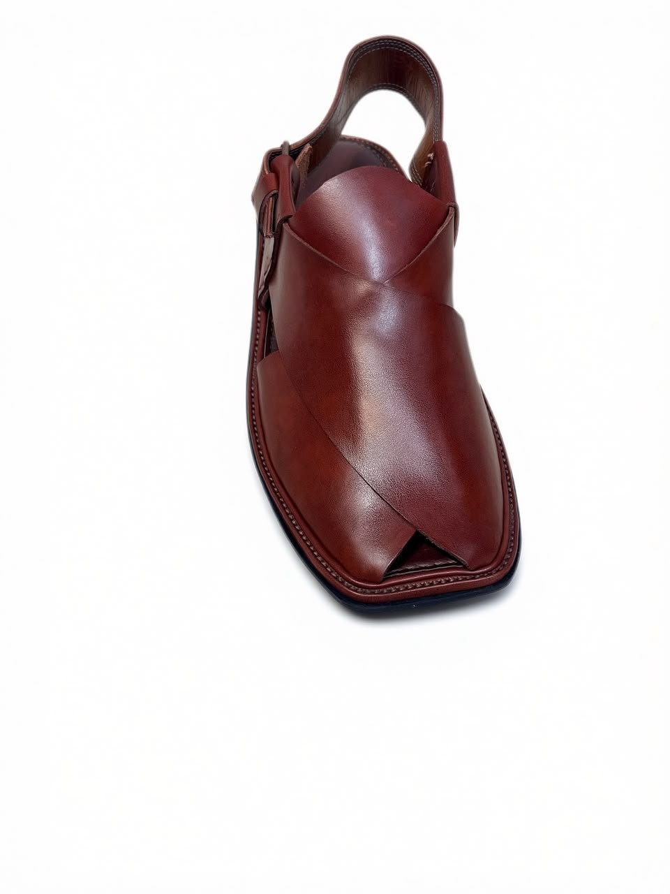 Burgundy Gol T Peshawari Chappal