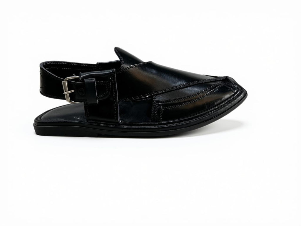 Black Takidar Peshawari Chappal