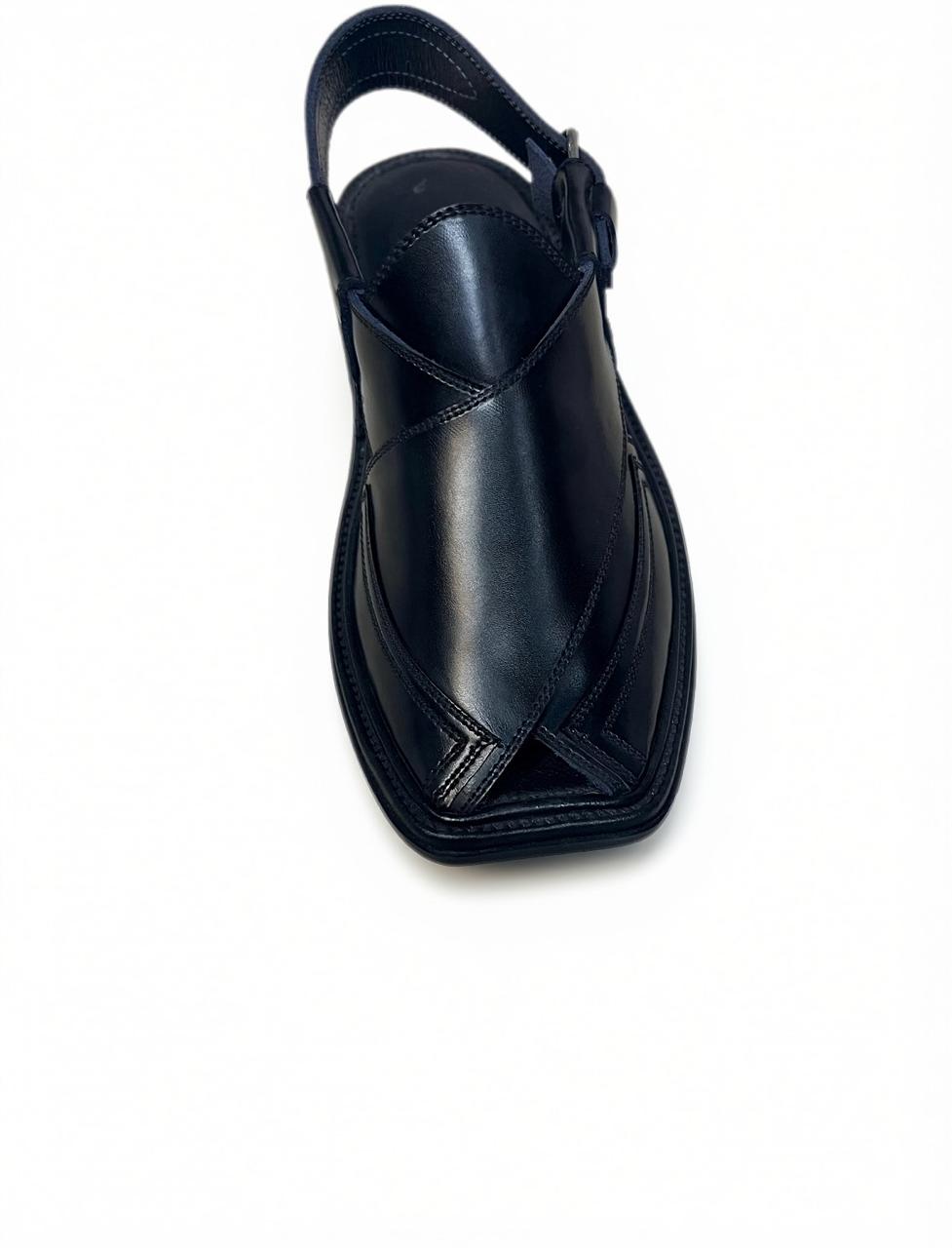 Black Takidar Peshawari Chappal