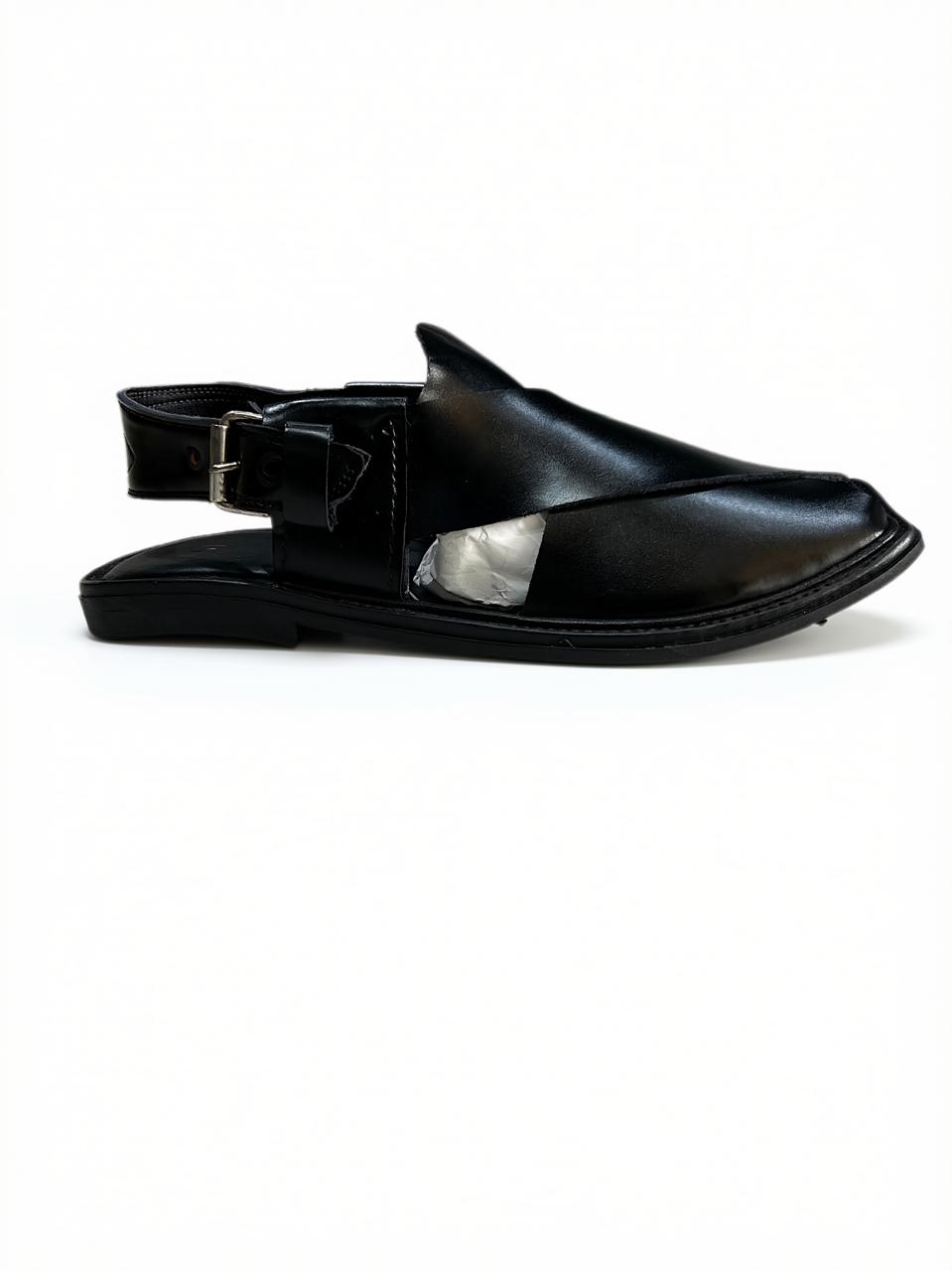 Black Gol T Peshawari Chappal