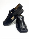 Black Gol T Peshawari Chappal