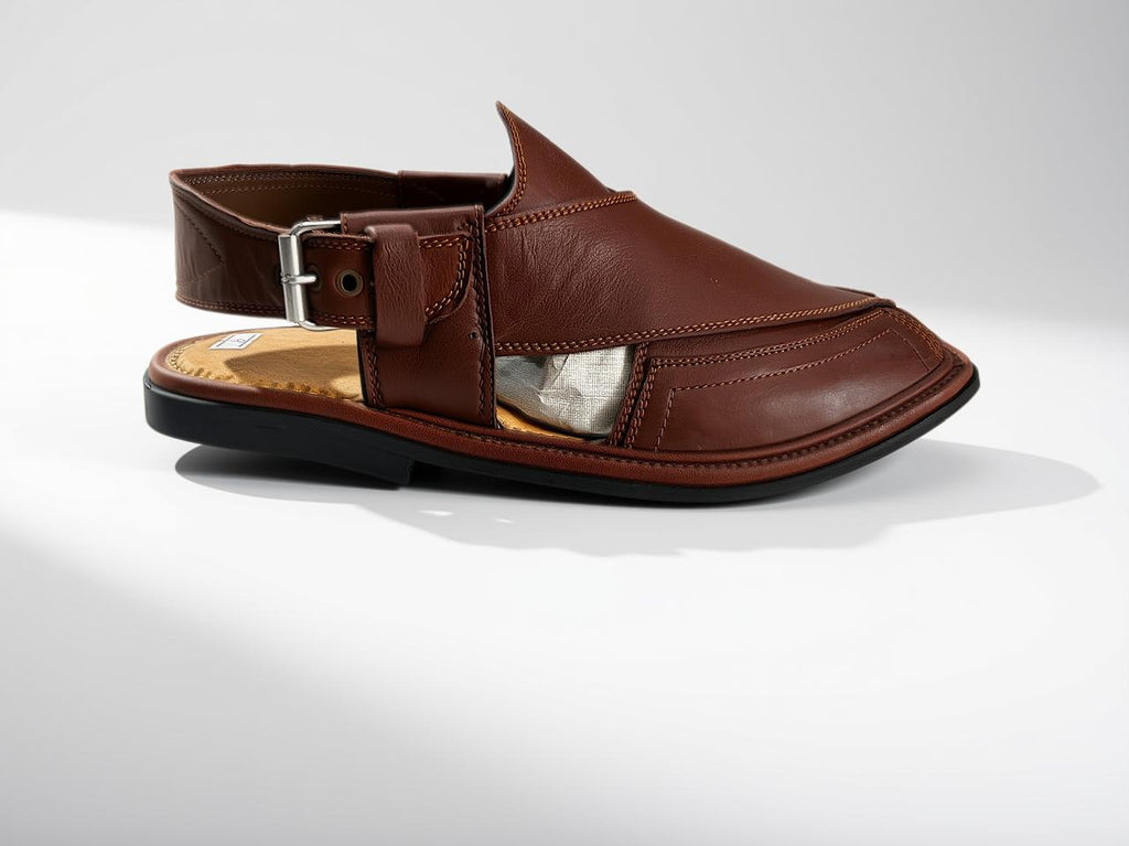 Chocolate Brown Takidar Peshawari Chappal
