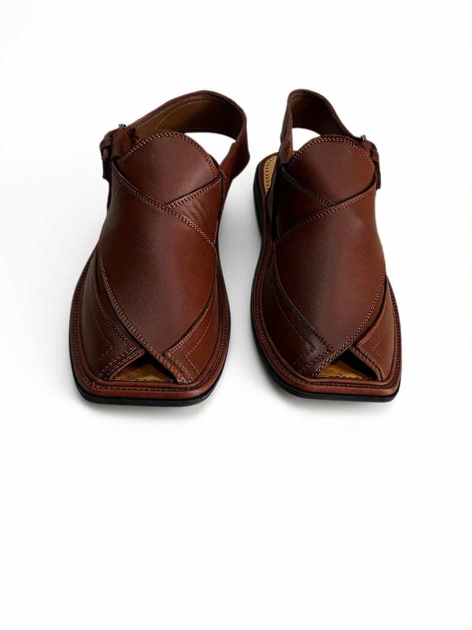 Chocolate Brown Takidar Peshawari Chappal